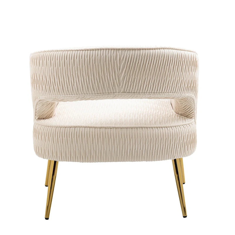 Fauteuil d'appoint contemporain à volants rembourrés