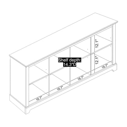 Meuble TV GALANO Calidia 68,2 po, gris pierre, 4 portes, pour téléviseurs jusqu'à 75 po - 68,2 po L x 17,1 po l x 29,3 po H