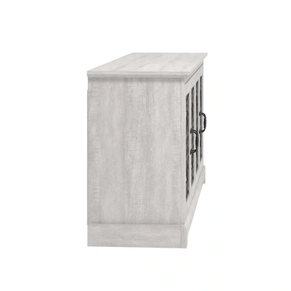 Meuble TV GALANO Calidia 68,2 po, gris pierre, 4 portes, pour téléviseurs jusqu'à 75 po - 68,2 po L x 17,1 po l x 29,3 po H