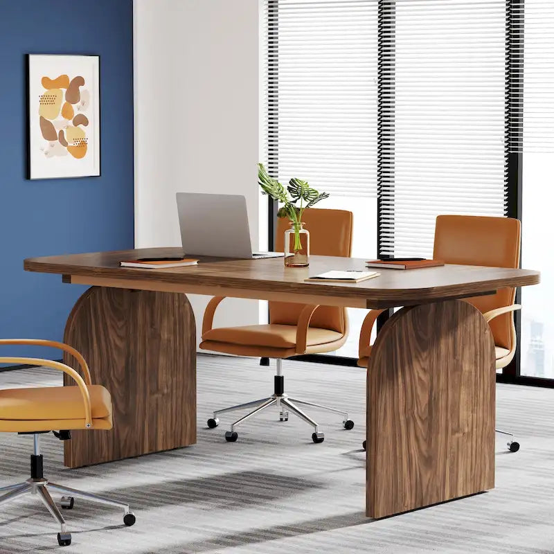 Bureau de direction rectangulaire de 160 cm (63 pouces), grand bureau d'ordinateur, poste de travail