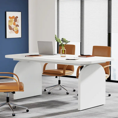 Bureau de direction rectangulaire de 160 cm (63 pouces), grand bureau d'ordinateur, poste de travail