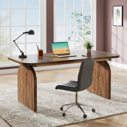 Bureau de direction rectangulaire de 160 cm (63 pouces), grand bureau d'ordinateur, poste de travail