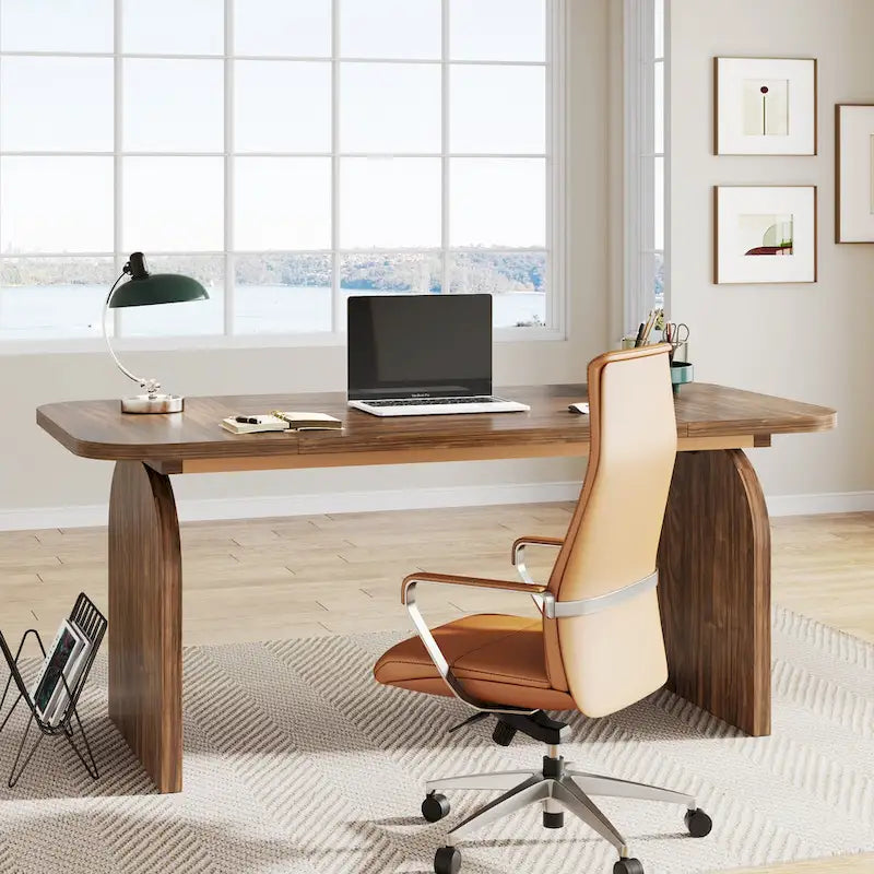 Bureau de direction rectangulaire de 160 cm (63 pouces), grand bureau d'ordinateur, poste de travail