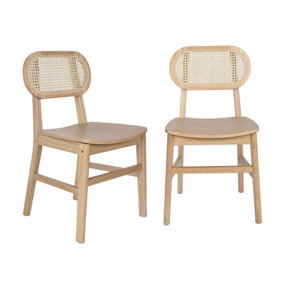 Chaise événementielle commerciale en rotin canne avec dossier et assise en bois