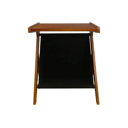Table d'appoint en forme de Z Casual Home avec panier de rangement en toile