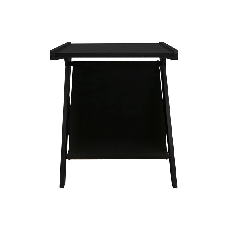 Table d'appoint en forme de Z Casual Home avec panier de rangement en toile