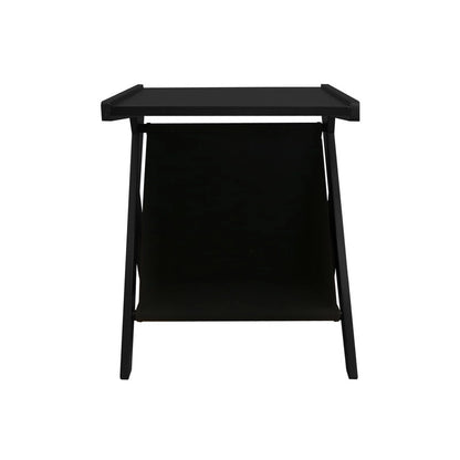 Table d'appoint en forme de Z Casual Home avec panier de rangement en toile