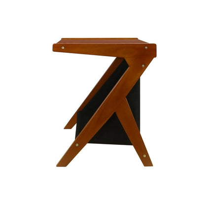 Table d'appoint en forme de Z Casual Home avec panier de rangement en toile