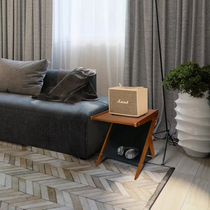 Table d'appoint en forme de Z Casual Home avec panier de rangement en toile