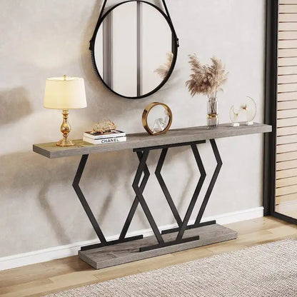 Console moderne extra longue de 180 cm (70,9 pouces) avec plateau en faux marbre, piètement et cadre doré, idéale pour le salon, l'entrée ou le couloir.