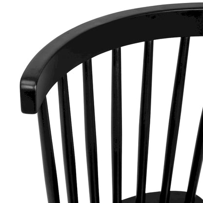 Chaises de salle à manger commerciales de style Windsor en bois massif avec dossier à fuseaux - Lot de 2
