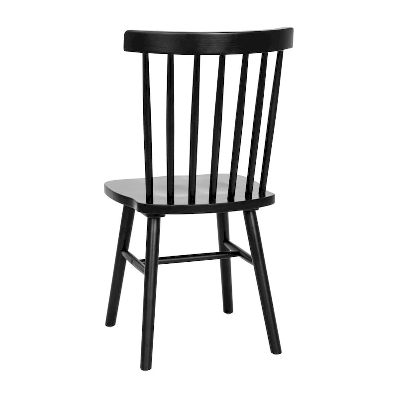 Chaises de salle à manger commerciales de style Windsor en bois massif avec dossier à fuseaux - Lot de 2