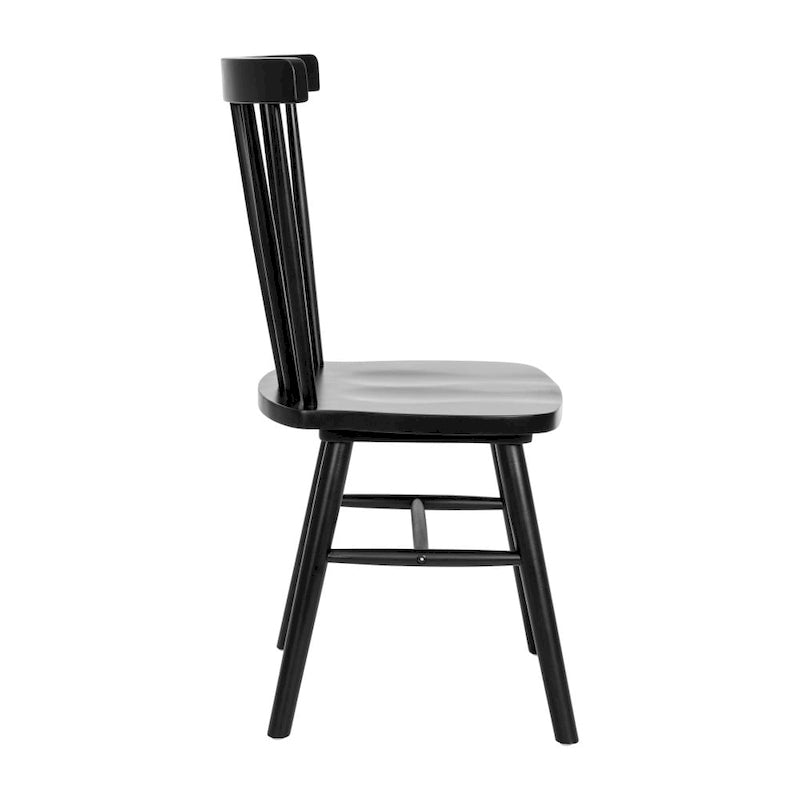 Chaises de salle à manger commerciales de style Windsor en bois massif avec dossier à fuseaux - Lot de 2