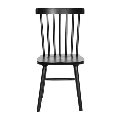 Chaises de salle à manger commerciales de style Windsor en bois massif avec dossier à fuseaux - Lot de 2