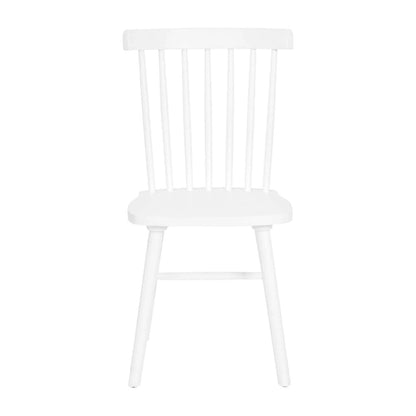 Chaises de salle à manger commerciales de style Windsor en bois massif avec dossier à fuseaux - Lot de 2