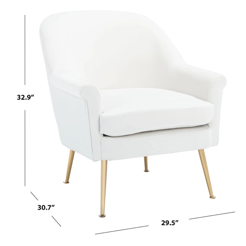 Fauteuil d'appoint SAFAVIEH Edina - 75 cm (L) x 78 cm (P) x 84 cm (H) - 76 cm (L) x 79 cm (P) x 84 cm (H)