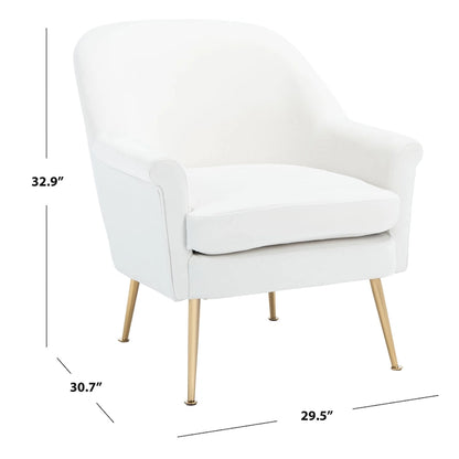 Fauteuil d'appoint SAFAVIEH Edina - 75 cm (L) x 78 cm (P) x 84 cm (H) - 76 cm (L) x 79 cm (P) x 84 cm (H)