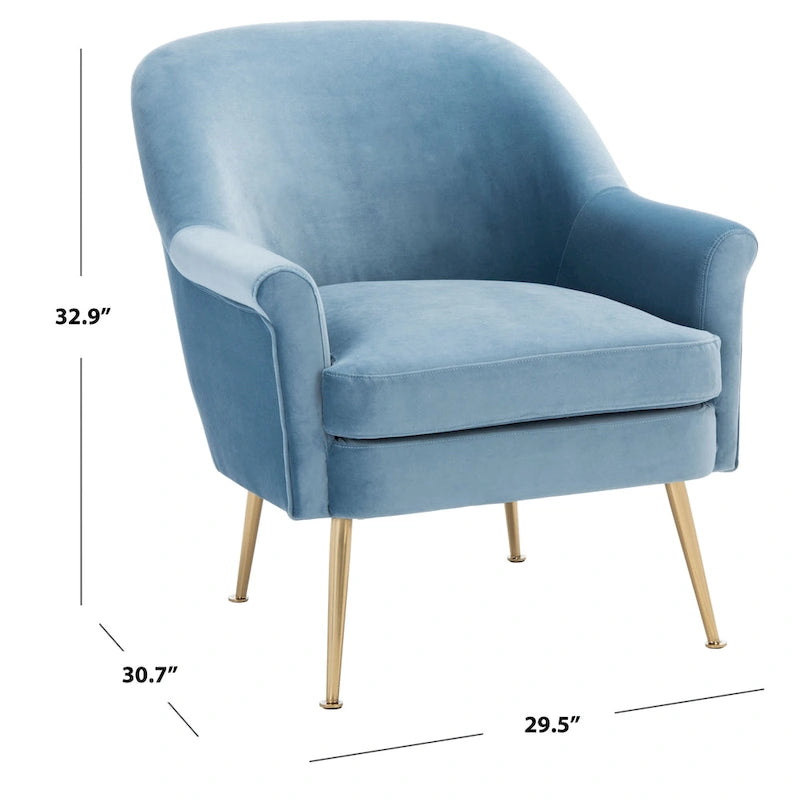 Fauteuil d'appoint SAFAVIEH Edina - 75 cm (L) x 78 cm (P) x 84 cm (H) - 76 cm (L) x 79 cm (P) x 84 cm (H)