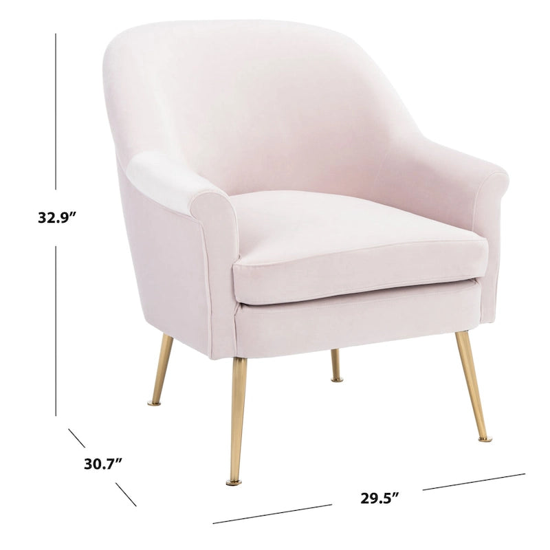 Fauteuil d'appoint SAFAVIEH Edina - 75 cm (L) x 78 cm (P) x 84 cm (H) - 76 cm (L) x 79 cm (P) x 84 cm (H)