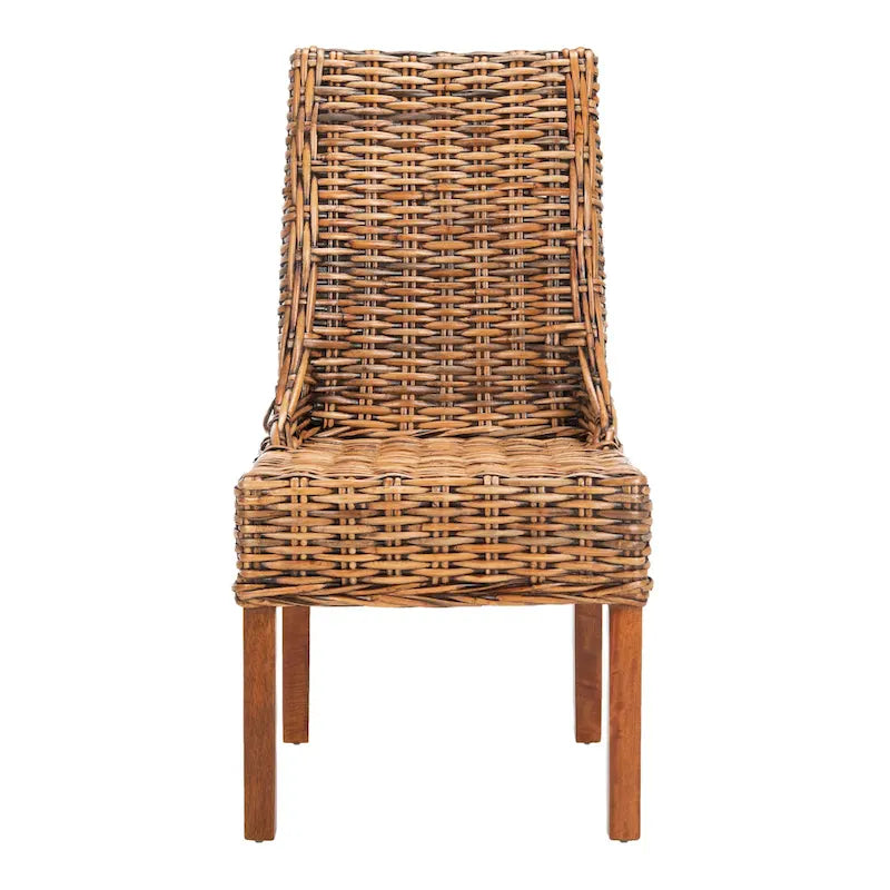 Fauteuils d'intérieur inclinés SAFAVIEH Charolette en résine tressée marron (lot de 2) - 51 x 61 x 99 cm - 51 x 61 x 99 cm