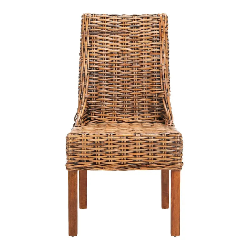 Fauteuils d'intérieur inclinés SAFAVIEH Charolette en résine tressée marron (lot de 2) - 51 x 61 x 99 cm - 51 x 61 x 99 cm