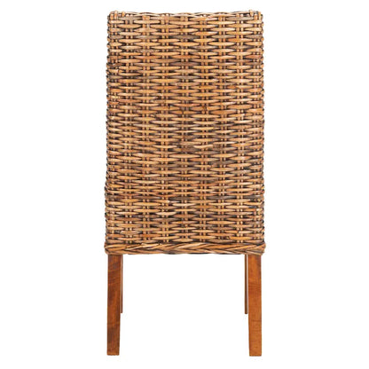 Fauteuils d'intérieur inclinés SAFAVIEH Charolette en résine tressée marron (lot de 2) - 51 x 61 x 99 cm - 51 x 61 x 99 cm