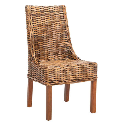 Fauteuils d'intérieur inclinés SAFAVIEH Charolette en résine tressée marron (lot de 2) - 51 x 61 x 99 cm - 51 x 61 x 99 cm