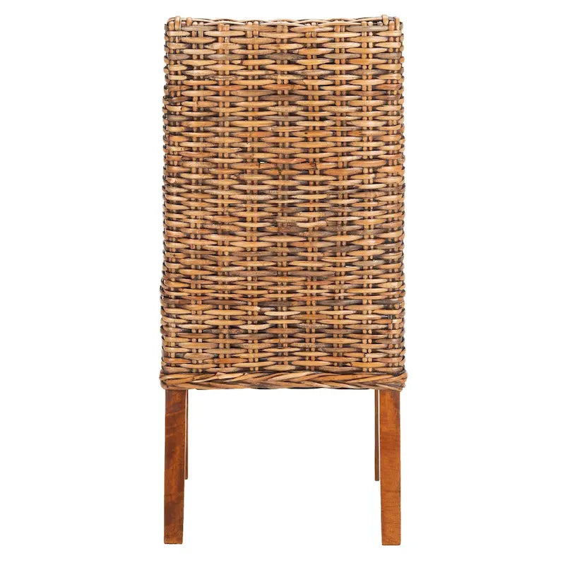 Fauteuils d'intérieur inclinés SAFAVIEH Charolette en résine tressée marron (lot de 2) - 51 x 61 x 99 cm - 51 x 61 x 99 cm