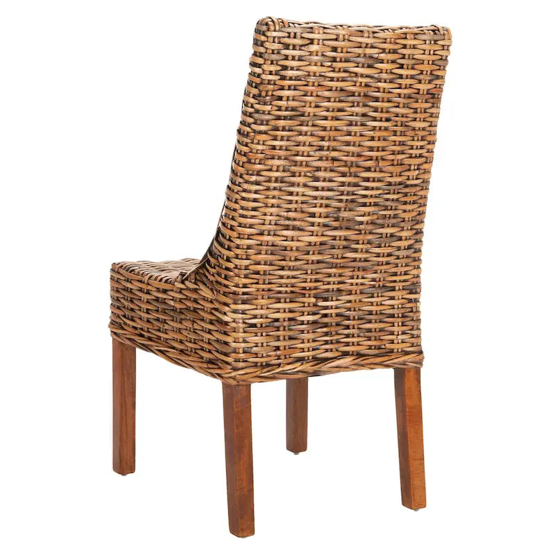 Fauteuils d'intérieur inclinés SAFAVIEH Charolette en résine tressée marron (lot de 2) - 51 x 61 x 99 cm - 51 x 61 x 99 cm