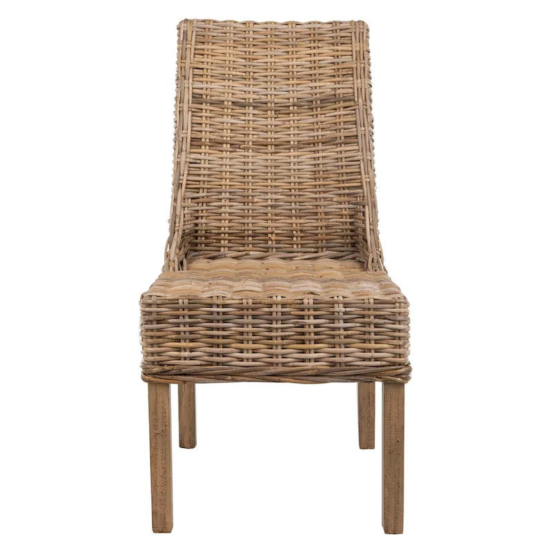 Fauteuils d'intérieur inclinés SAFAVIEH Charolette en résine tressée marron (lot de 2) - 51 x 61 x 99 cm - 51 x 61 x 99 cm