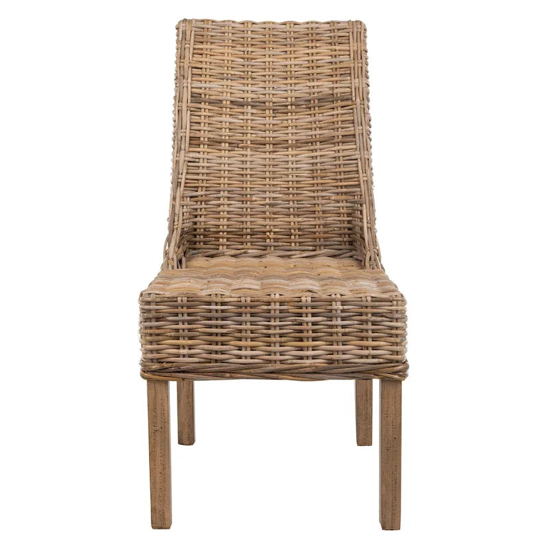 Fauteuils d'intérieur inclinés SAFAVIEH Charolette en résine tressée marron (lot de 2) - 51 x 61 x 99 cm - 51 x 61 x 99 cm