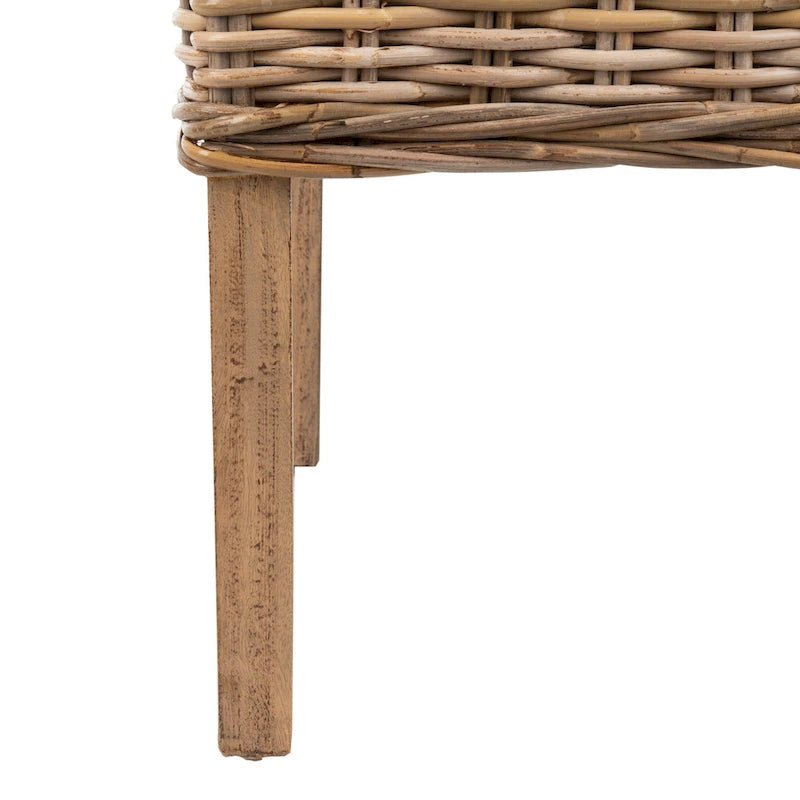 Fauteuils d'intérieur inclinés SAFAVIEH Charolette en résine tressée marron (lot de 2) - 51 x 61 x 99 cm - 51 x 61 x 99 cm