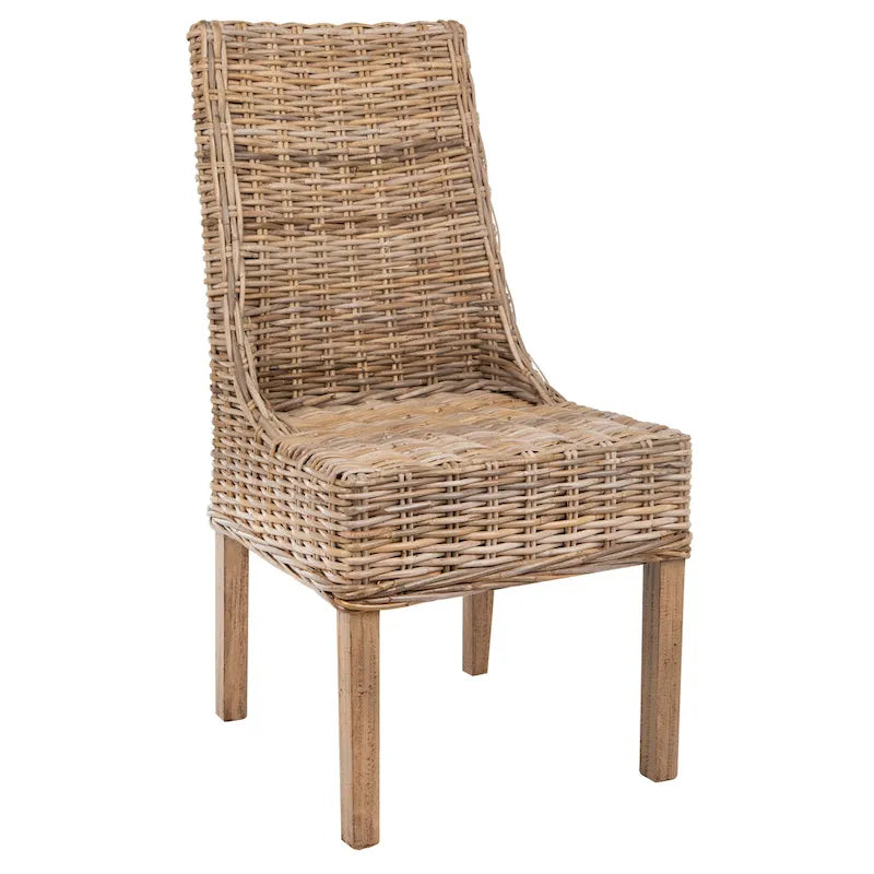 Fauteuils d'intérieur inclinés SAFAVIEH Charolette en résine tressée marron (lot de 2) - 51 x 61 x 99 cm - 51 x 61 x 99 cm