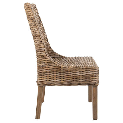 Fauteuils d'intérieur inclinés SAFAVIEH Charolette en résine tressée marron (lot de 2) - 51 x 61 x 99 cm - 51 x 61 x 99 cm