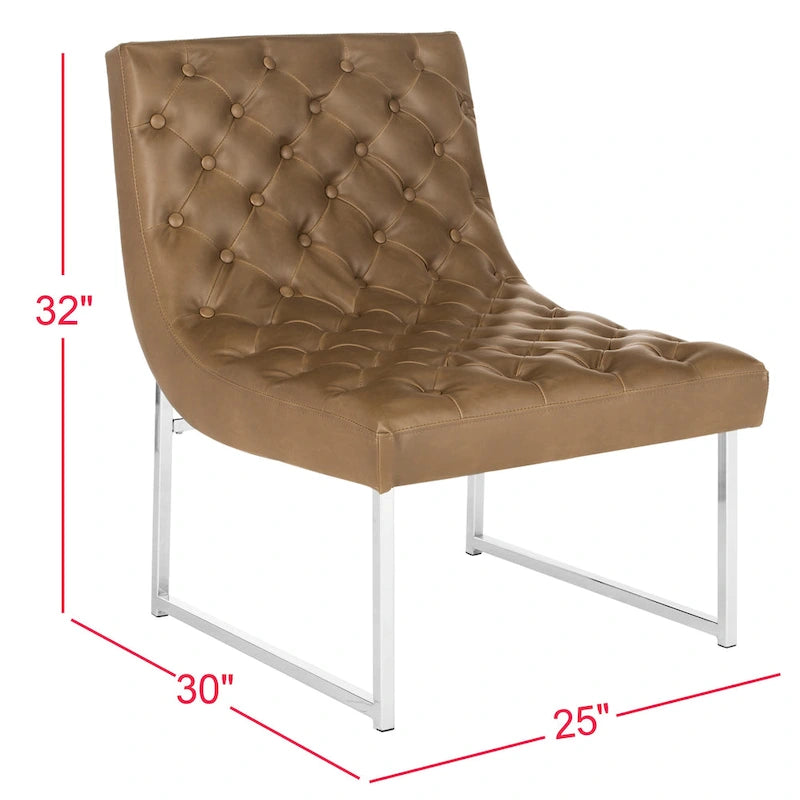 Fauteuil club capitonné Hadley de style moderne du milieu du siècle SAFAVIEH Jerilynn - 25 po L x 30 po P x 32 po H