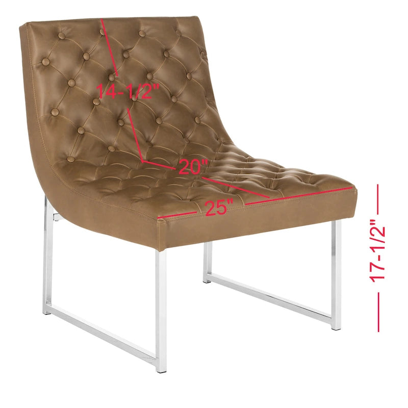 Fauteuil club capitonné Hadley de style moderne du milieu du siècle SAFAVIEH Jerilynn - 25 po L x 30 po P x 32 po H