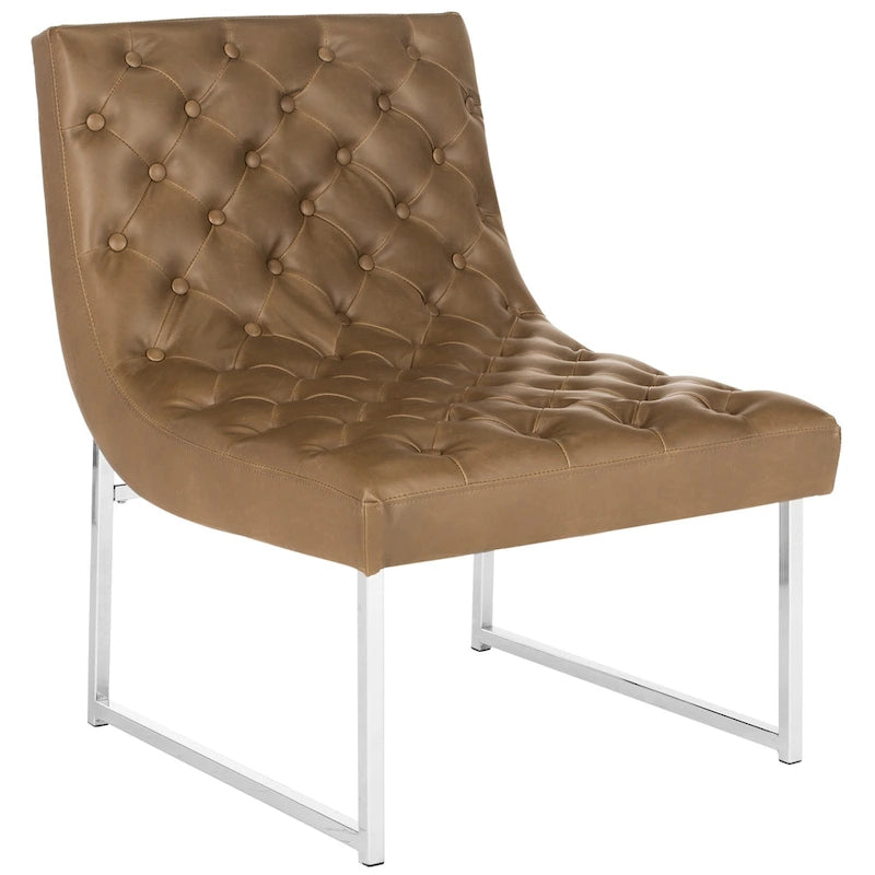 Fauteuil club capitonné Hadley de style moderne du milieu du siècle SAFAVIEH Jerilynn - 25 po L x 30 po P x 32 po H