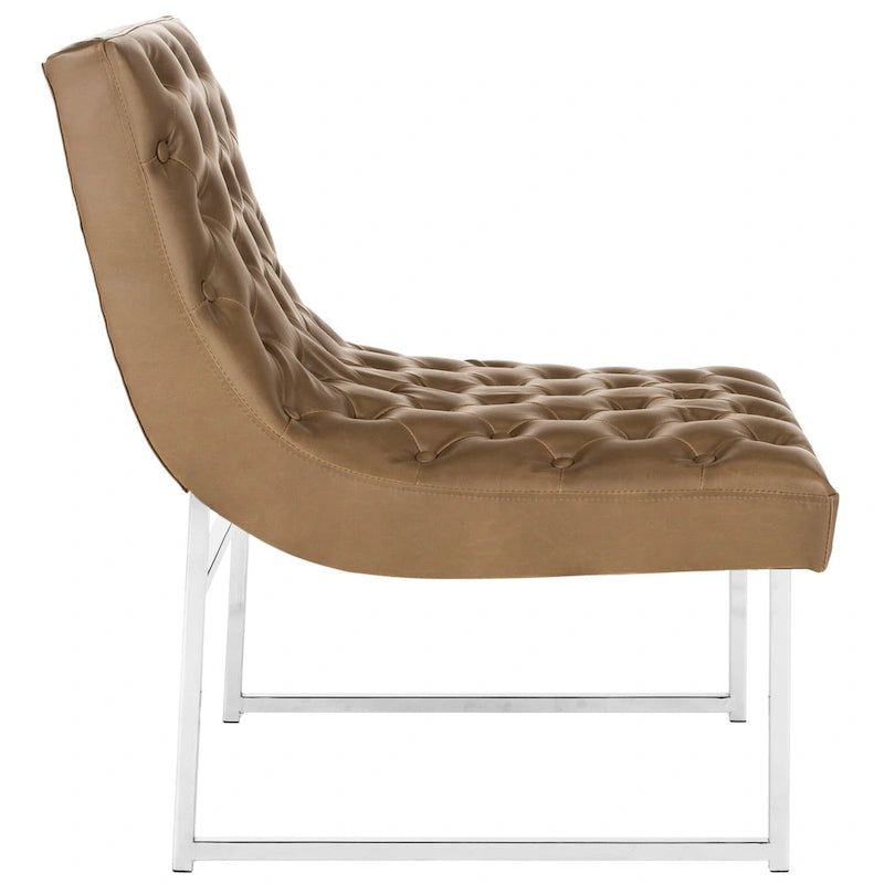Fauteuil club capitonné Hadley de style moderne du milieu du siècle SAFAVIEH Jerilynn - 25 po L x 30 po P x 32 po H