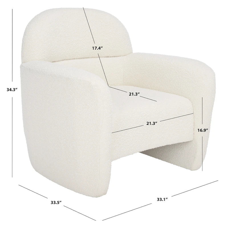 Fauteuil d'appoint SAFAVIEH Couture Dorlies Boucle - 84 cm L x 85 cm P x 86 cm H
