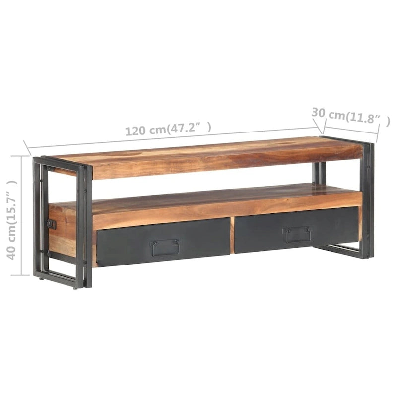 Meuble TV vidaXL 47,2 x 11,8 x 15,7 cm en bois massif avec finition
