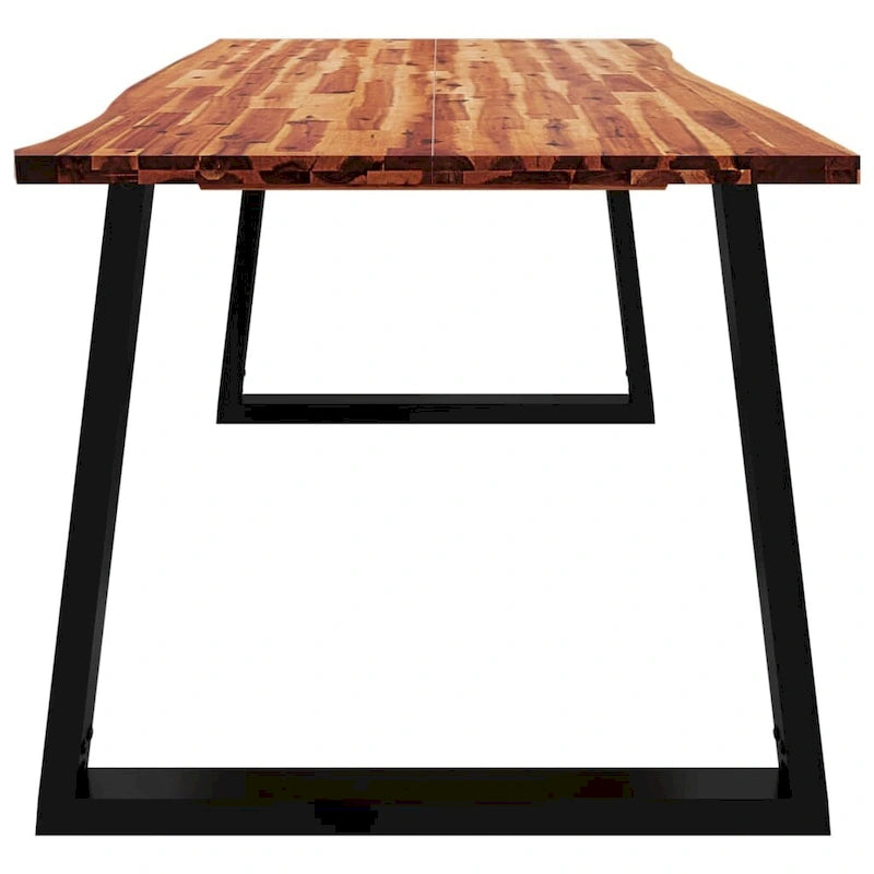 Table de salle à manger vidaXL avec bord naturel 78,7 x 35,4 x 29,5 cm, en bois d'acacia massif