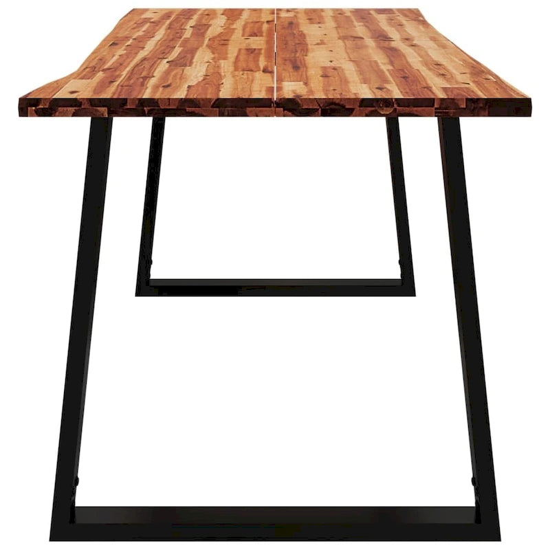 Table de salle à manger vidaXL avec bord naturel 78,7 x 35,4 x 29,5 cm, en bois d'acacia massif