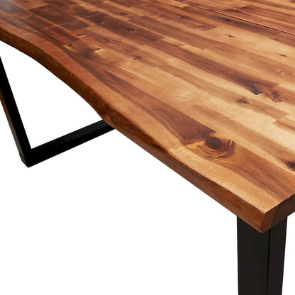 Table de salle à manger vidaXL avec bord naturel 78,7 x 35,4 x 29,5 cm, en bois d'acacia massif