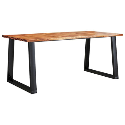 Table de salle à manger vidaXL avec bord naturel 78,7 x 35,4 x 29,5 cm, en bois d'acacia massif