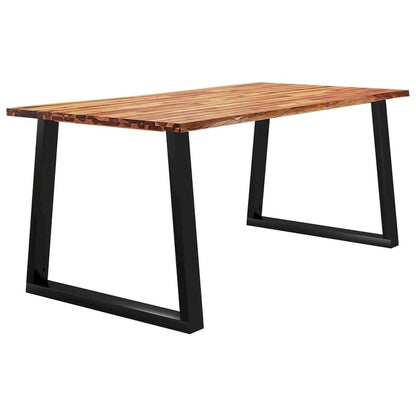 Table de salle à manger vidaXL avec bord naturel 78,7 x 35,4 x 29,5 cm, en bois d'acacia massif