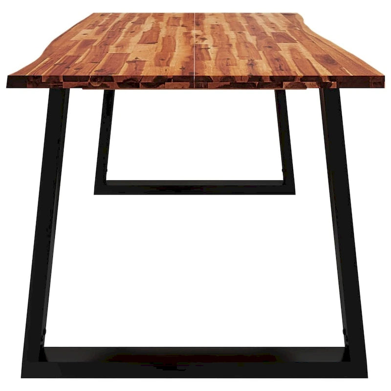 Table de salle à manger vidaXL avec bord naturel 78,7 x 35,4 x 29,5 cm, en bois d'acacia massif