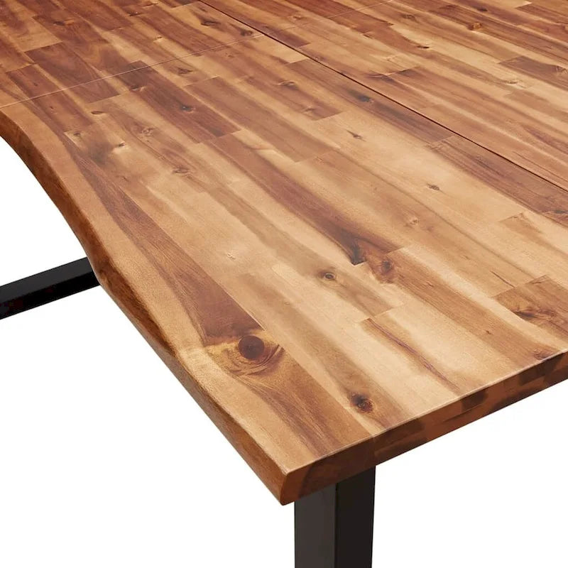 Table de salle à manger vidaXL avec bord naturel 78,7 x 35,4 x 29,5 cm, en bois d'acacia massif