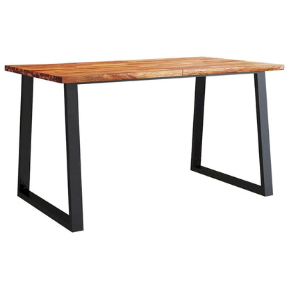 Table de salle à manger vidaXL avec bord naturel 78,7 x 35,4 x 29,5 cm, en bois d'acacia massif