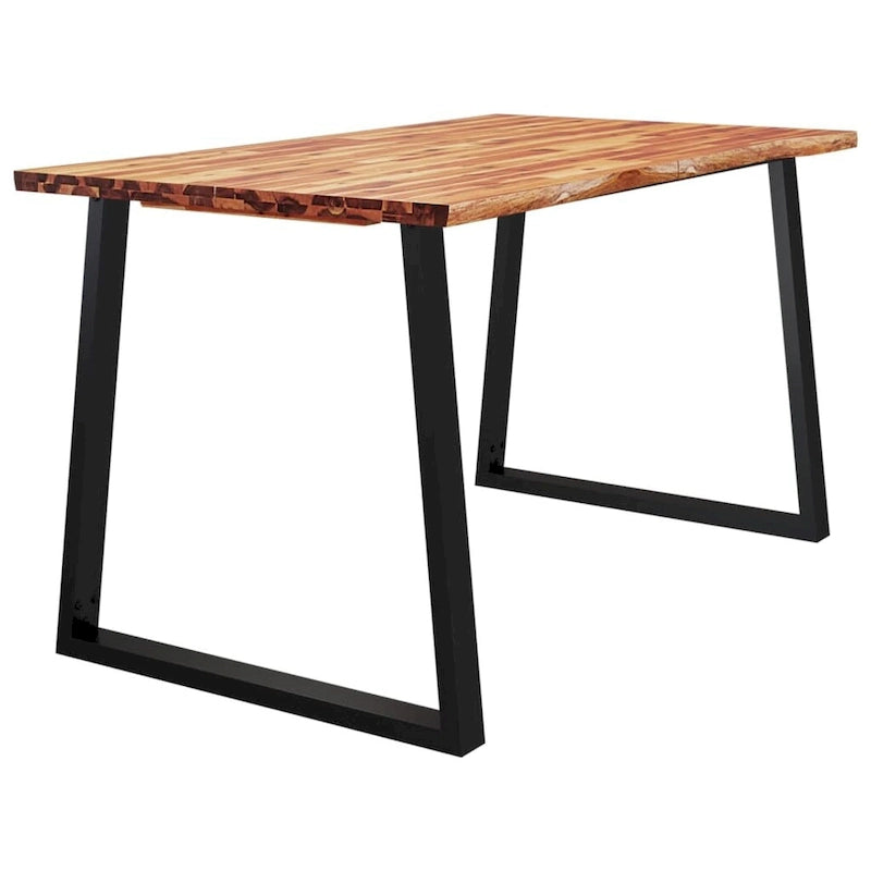 Table de salle à manger vidaXL avec bord naturel 78,7 x 35,4 x 29,5 cm, en bois d'acacia massif