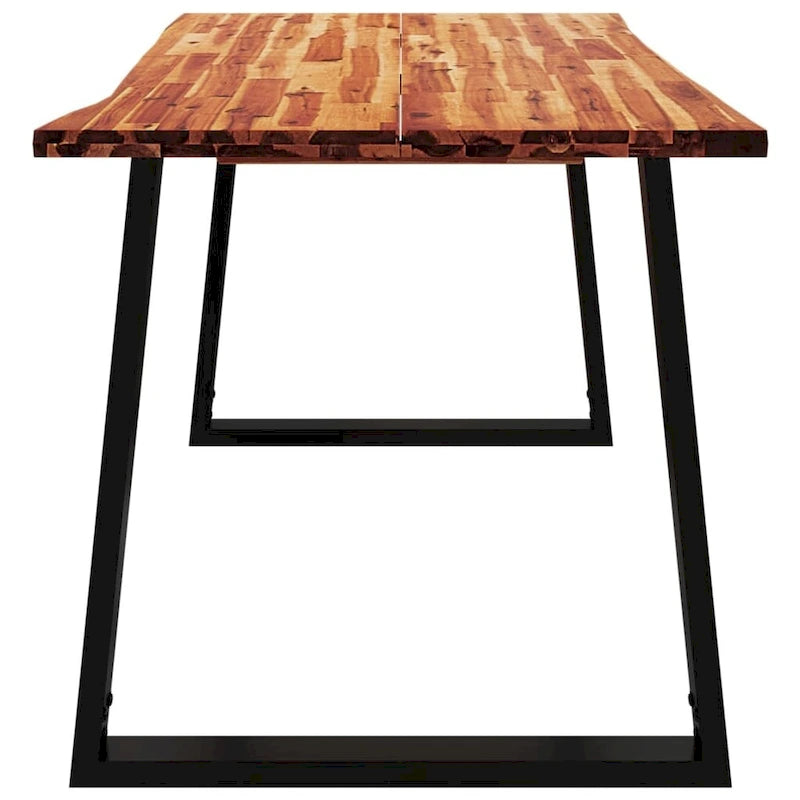 Table de salle à manger vidaXL avec bord naturel 78,7 x 35,4 x 29,5 cm, en bois d'acacia massif